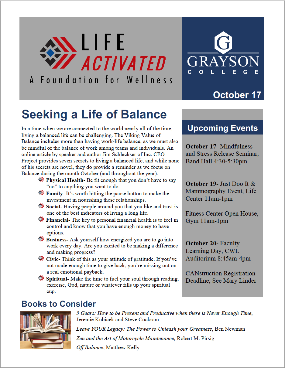 Life Activated Newsletter - 