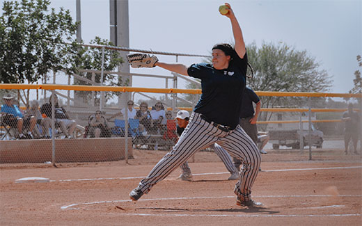 Dykann Kaderka pitching on the pitcher's mound