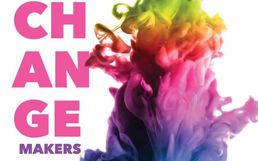 Change Makers cover logo - featuring colorful plume of smoke/liquid